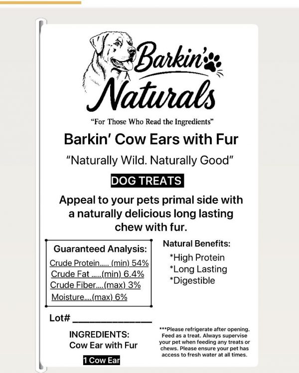Barkin' Cow Ears with Fur